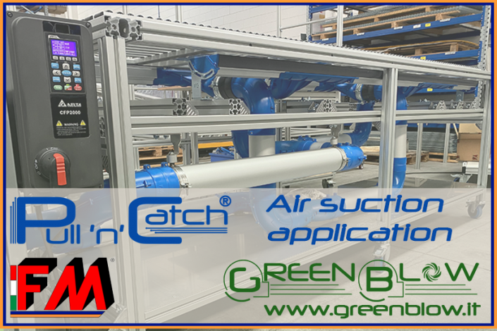 PULL'n'CATCH® for contaminated air filtration in processing with hotmelt glue. Avoid contaminated air come into contact with operators.