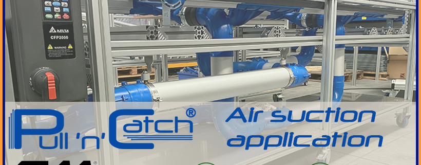 PULL'n'CATCH® for contaminated air filtration in processing with hotmelt glue. Avoid contaminated air come into contact with operators.